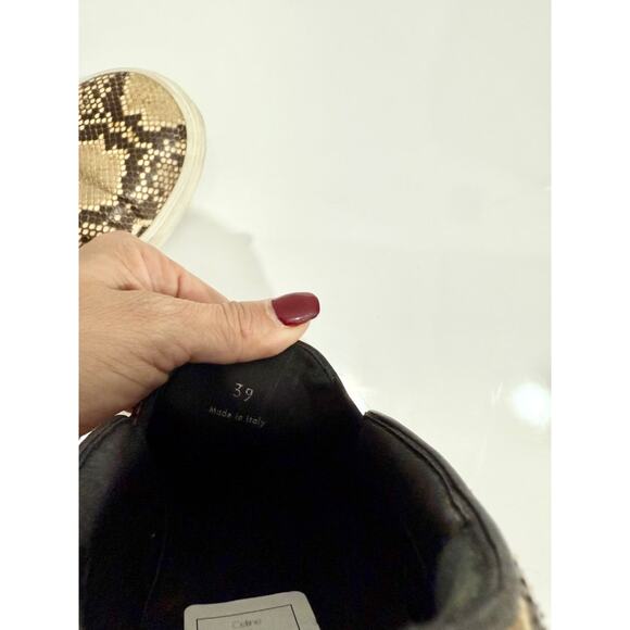 Celine Python Snakeprint Round Toe Slip On Sneakers Beige Women's Size 39 US 8.5 - Picture 7 of 7